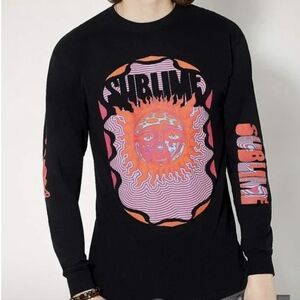 Sublime Adult Unisex Black Long Sleeve  Sublime Sun Graphic‎ T-shirt Medium